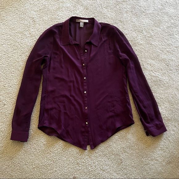 Love 21 purple button down blouse - Picture 2 of 3